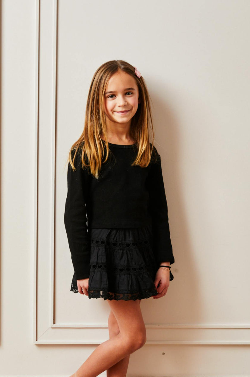 Sofia Heart Bow Lace Mini - Black 25