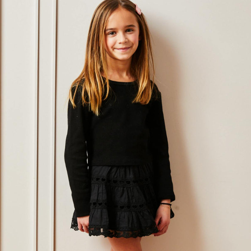 Sofia Heart Bow Lace Mini - Black 25