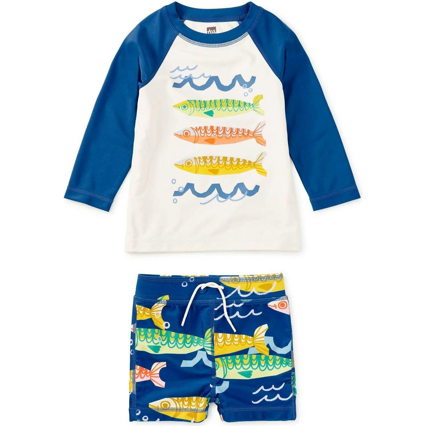 Rash Guard Baby Swim Set, White