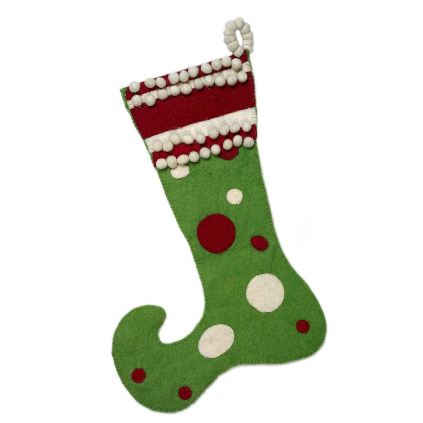 Jester Hand Felted Wool Christmas Stocking