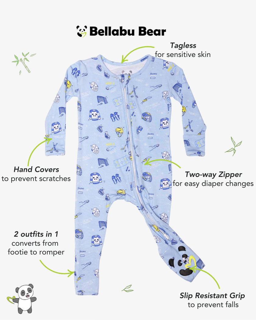 Hockey Bamboo Convertible Footie