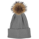 Ribbed Flat Wool Blend Hat (Snap On Pom Sold Separately)