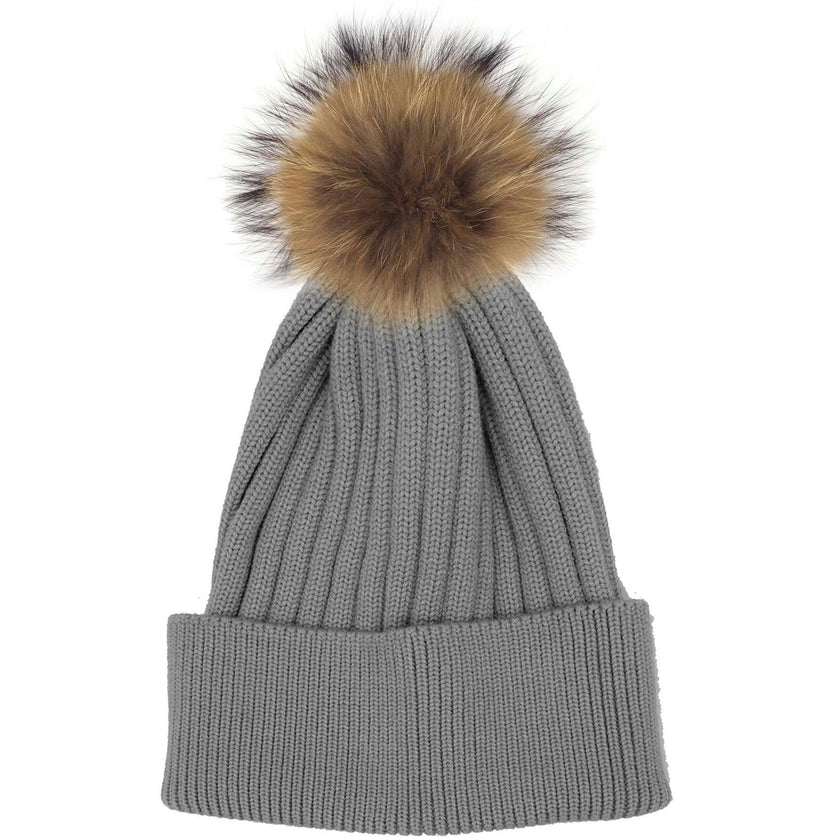 Ribbed Flat Wool Blend Hat (Snap On Pom Sold Separately)