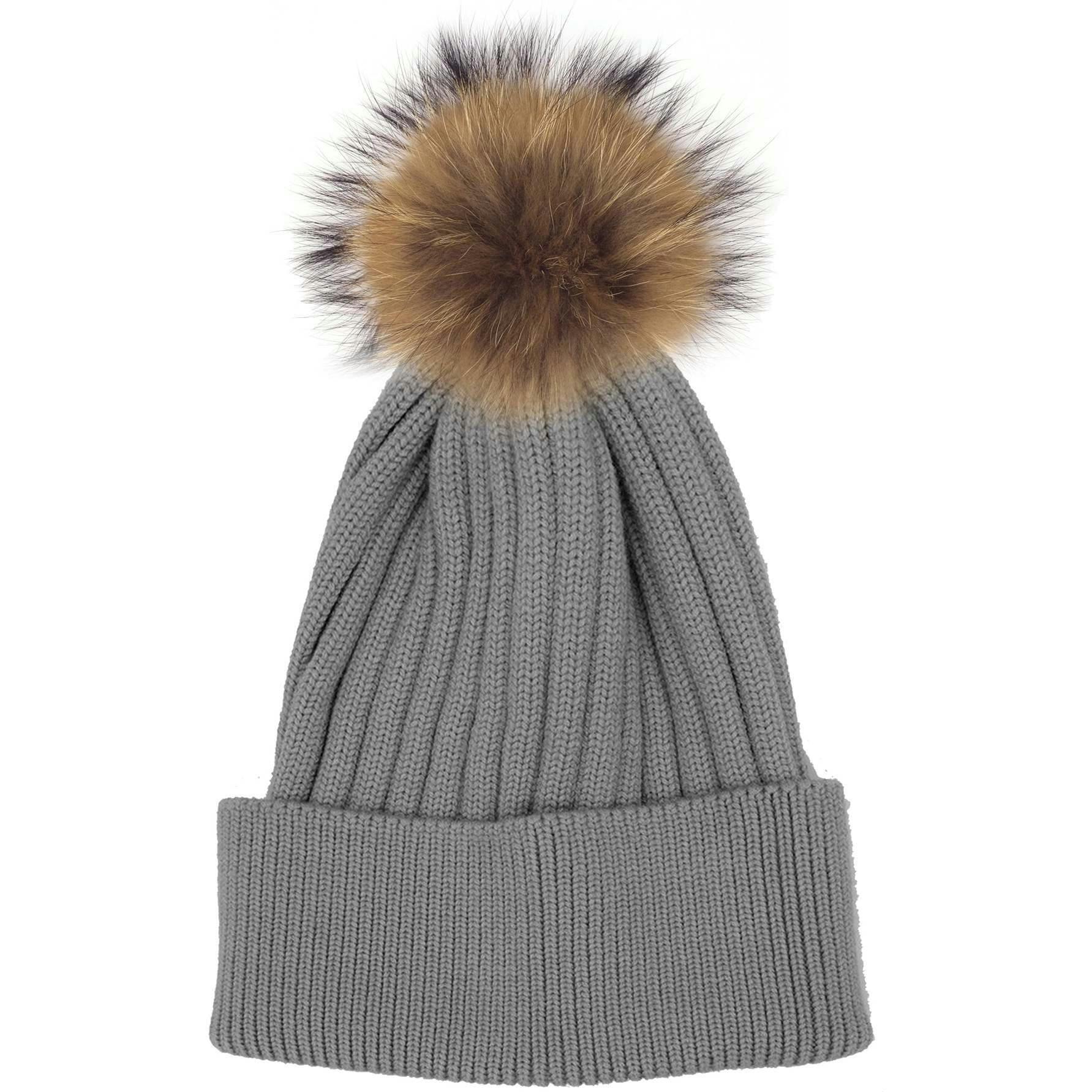 Ribbed Flat Wool Blend Hat (Snap On Pom Sold Separately)