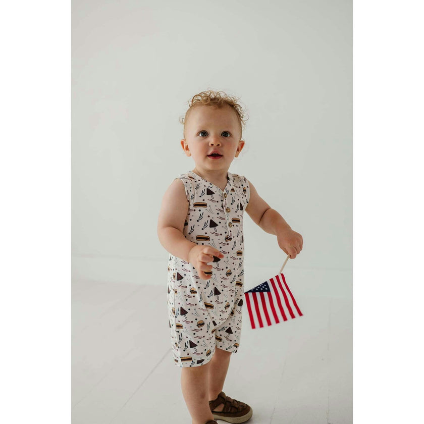 Boy's Sleeveless Romper Balloon Dogs