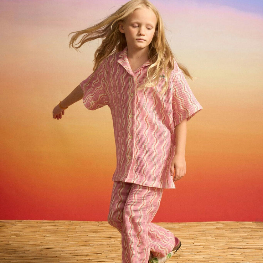 WAVY MESH SHIRT LIGHT PINK