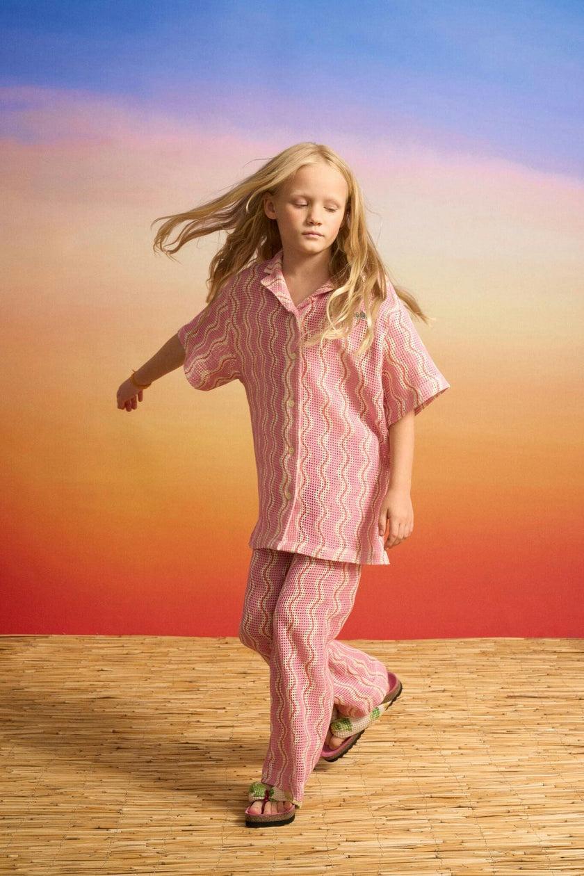 WAVY KNIT PANTS PINK
