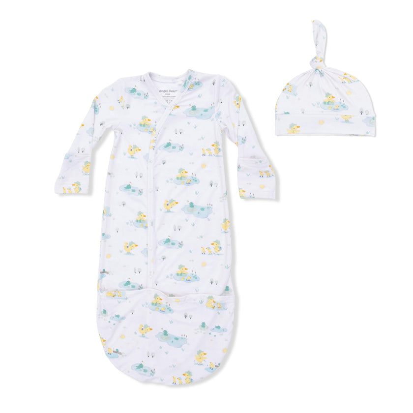 Frog and Duck Pond - Bundle Gown & Knotted Hat
