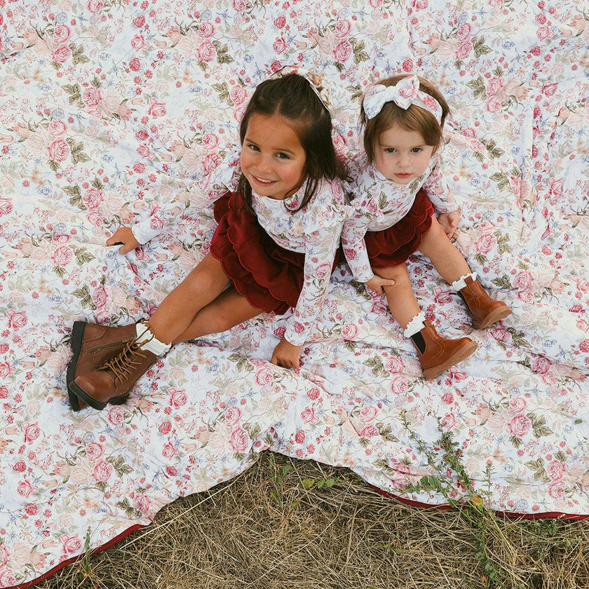 Burgundy Cotton Corduroy Scalloped Bummie
