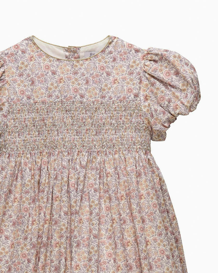 Carnation Floral Smocked Party Dress