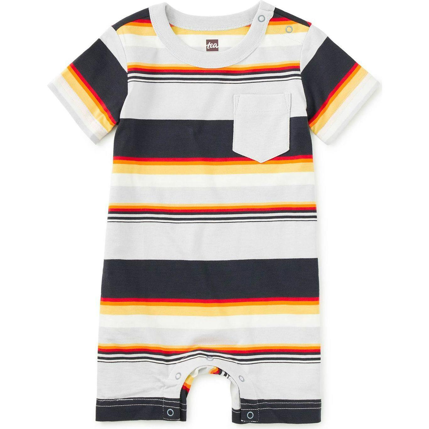 Pocket Shortie Baby Romper, Multi