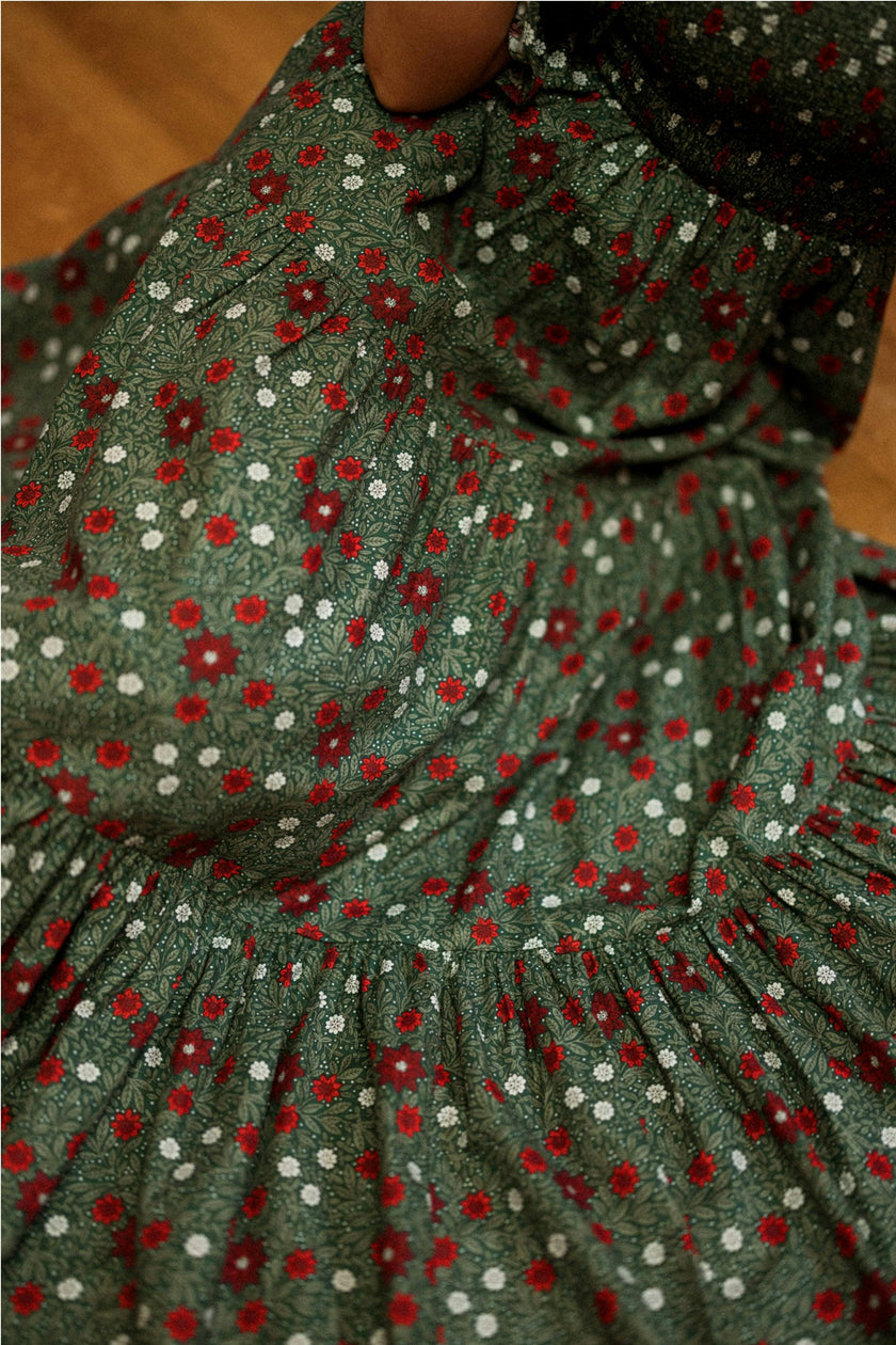 Madeline Maxi Dress in Evergreen Merry Ditsy