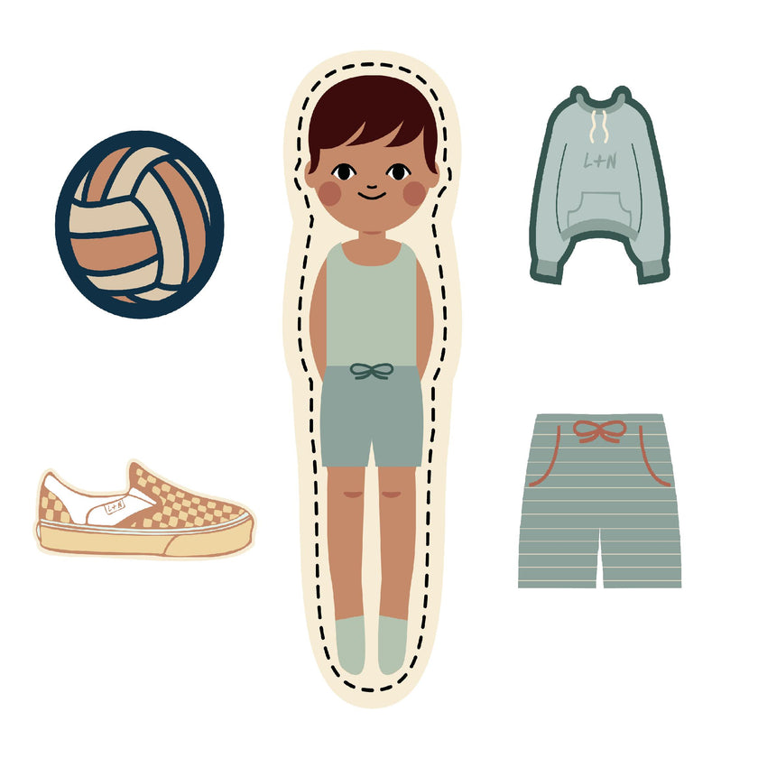 Nimix 3 Piece Paper Doll Boy Set