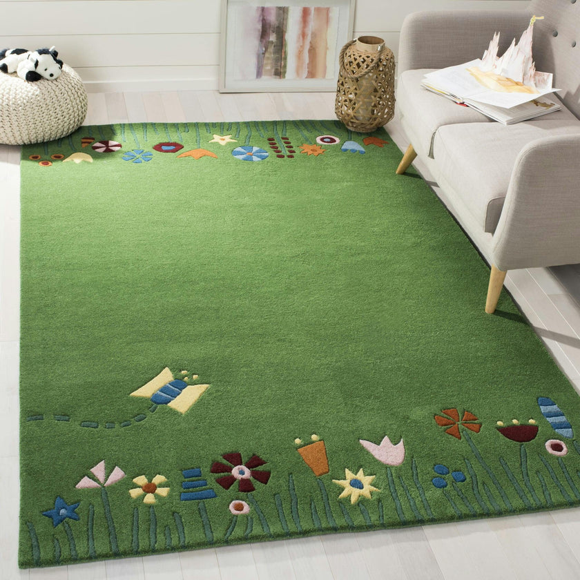 Kids Meadow Rug, Green