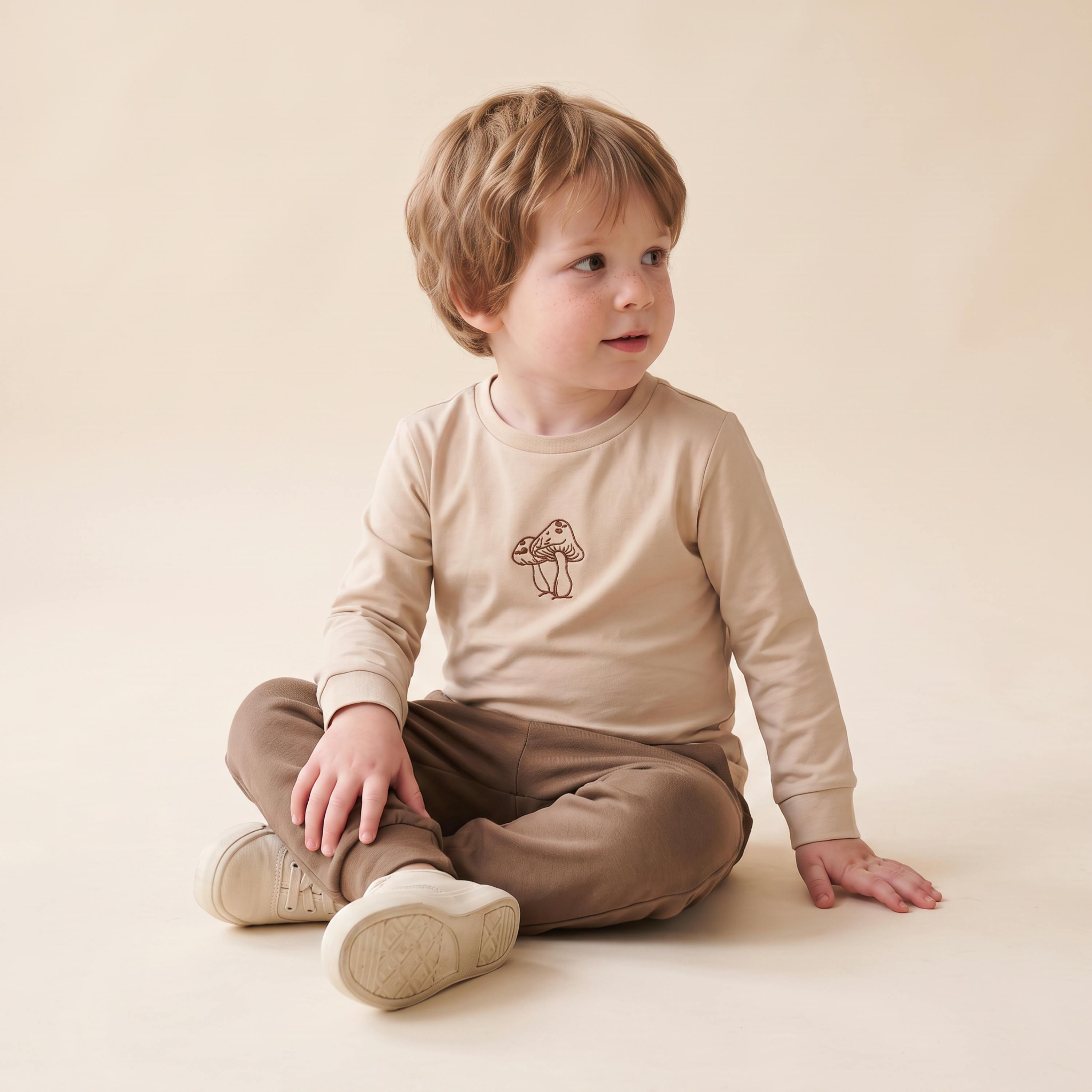 Organic Long Sleeve Tee - Mushroom