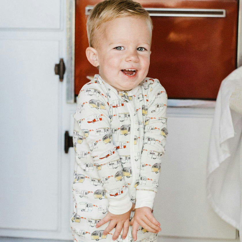 Vintage Trailers Organic Cotton Zipper Pajama