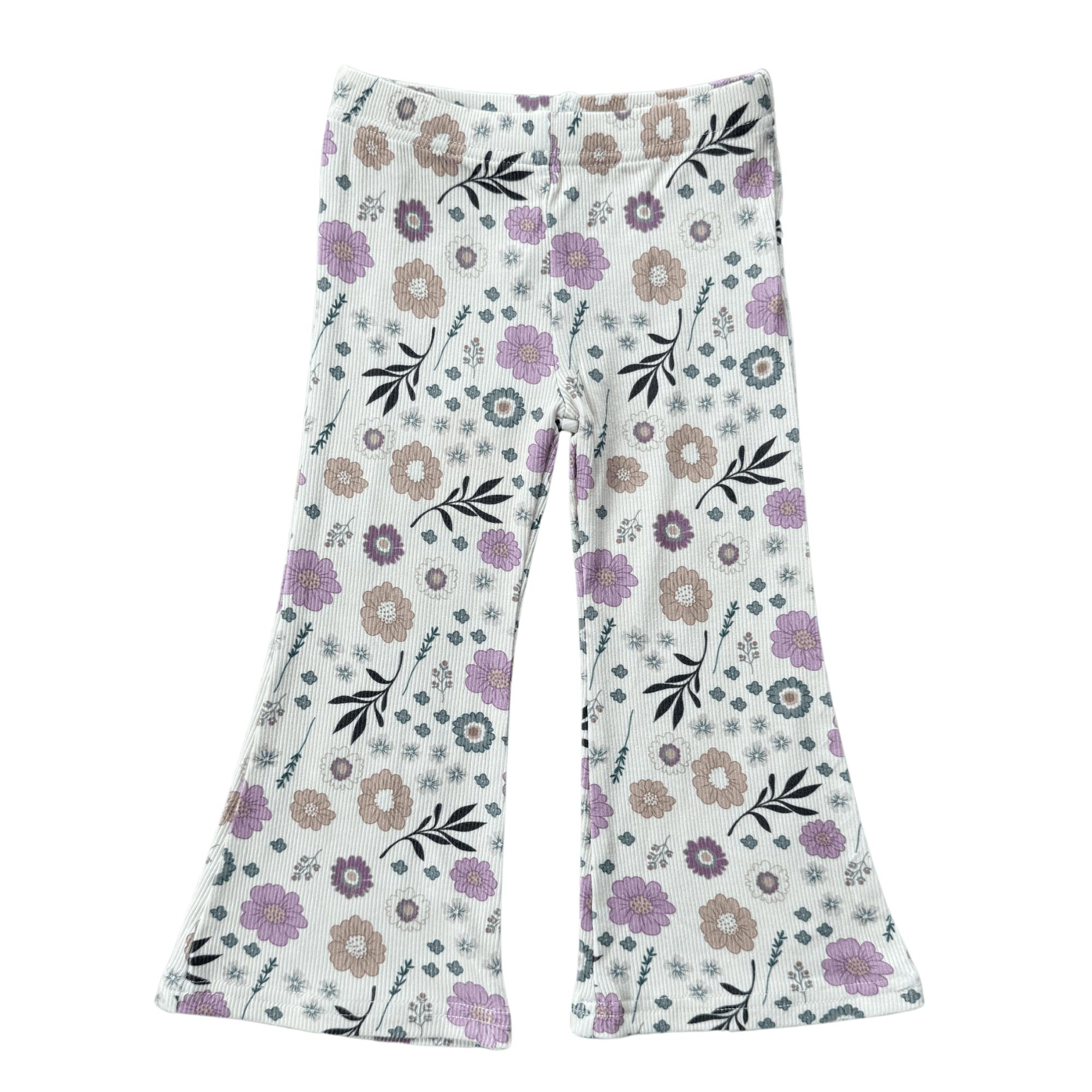 Girls Flare Pants in Winter Floral