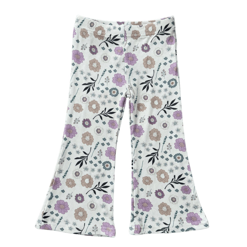Girls Flare Pants in Winter Floral