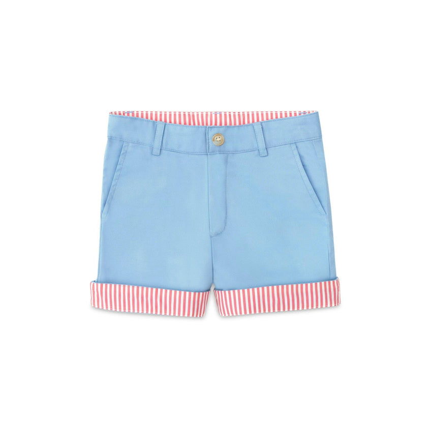 Wyatt Shorts in East Beach Blue with Sconset Stripe Cuffs