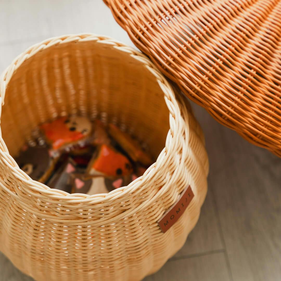 Mushroom Handcrafted Rattan Storage Basket - Wicker