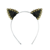 Daisy Cat Ears Glitter Gold Headband