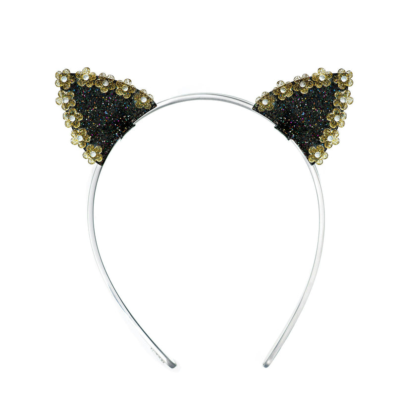 Daisy Cat Ears Glitter Gold Headband