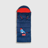 Sleep-N-Pack™ – Big Kid Size | NASA Official Logo & Patches | 2-in-1 Backpack & Sleeping Bag with Cozy Fleece Liner - NAVY