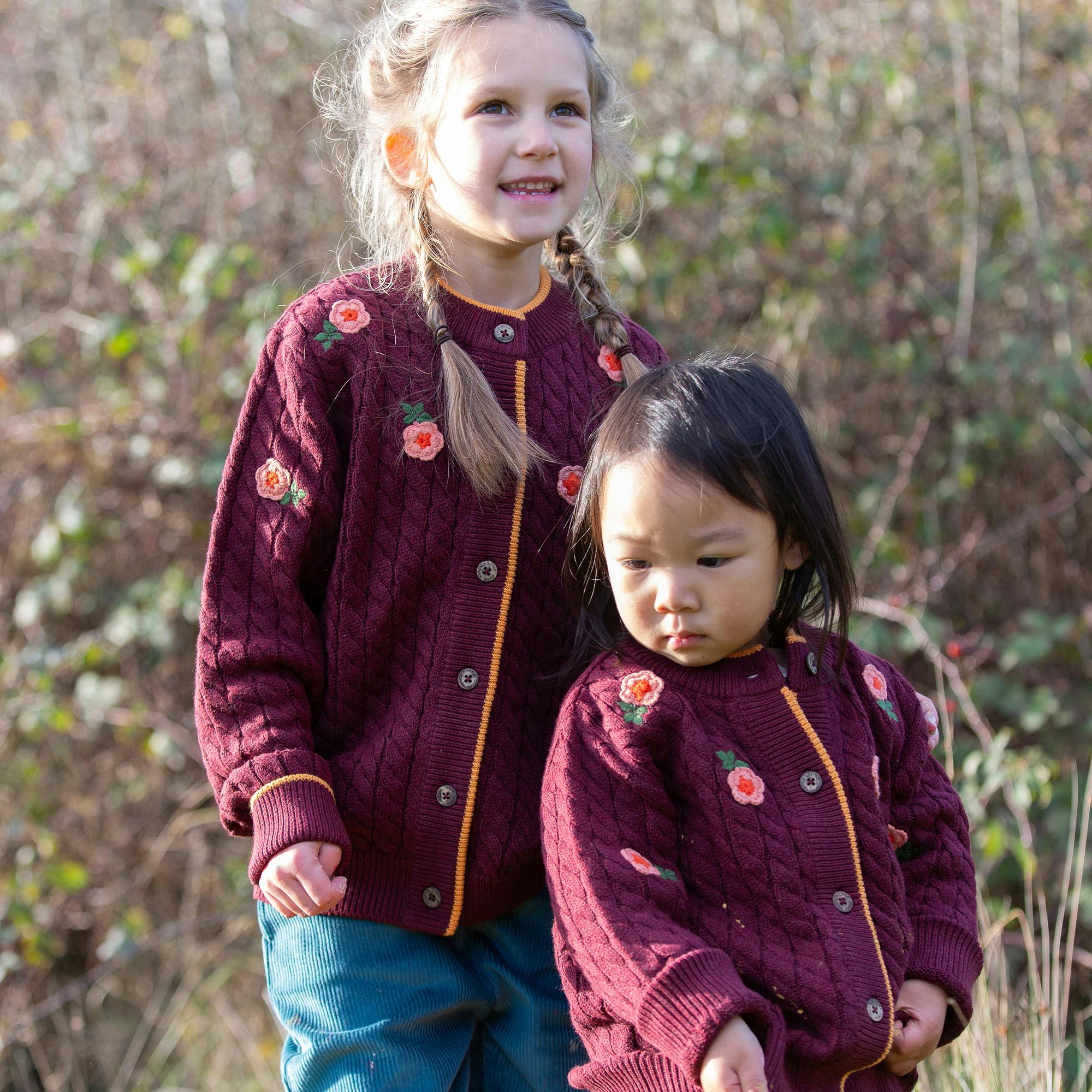 Berry Petal Snuggly Knitted Cardigan, Purple