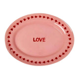 Ceramic Serving Platter with Hand-painted LOVE - Medium