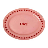 Ceramic Serving Platter with Hand-painted LOVE - Medium