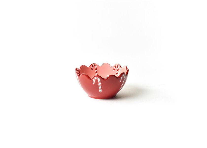 Red Candy Cane Scallop Small Bowl