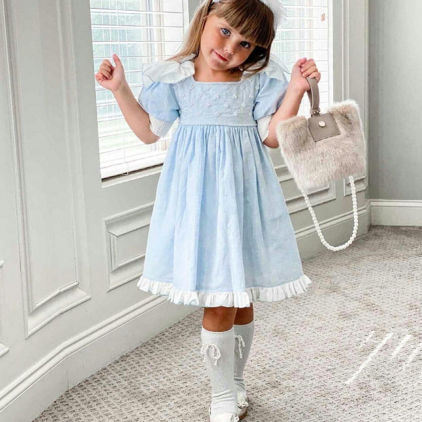 Charlotte Baby Blue Linen Dress