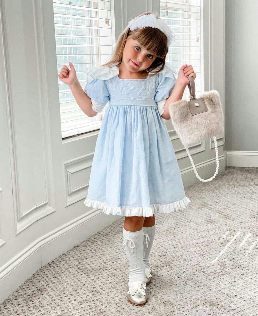 Charlotte Baby Blue Linen Dress