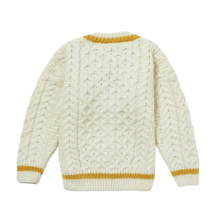 London Days Merino Children's Cardigan - Cream & Yellow