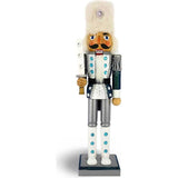 Snow Fantasy Soldier Nutcracker White and Blue Fur Hat 15 inch