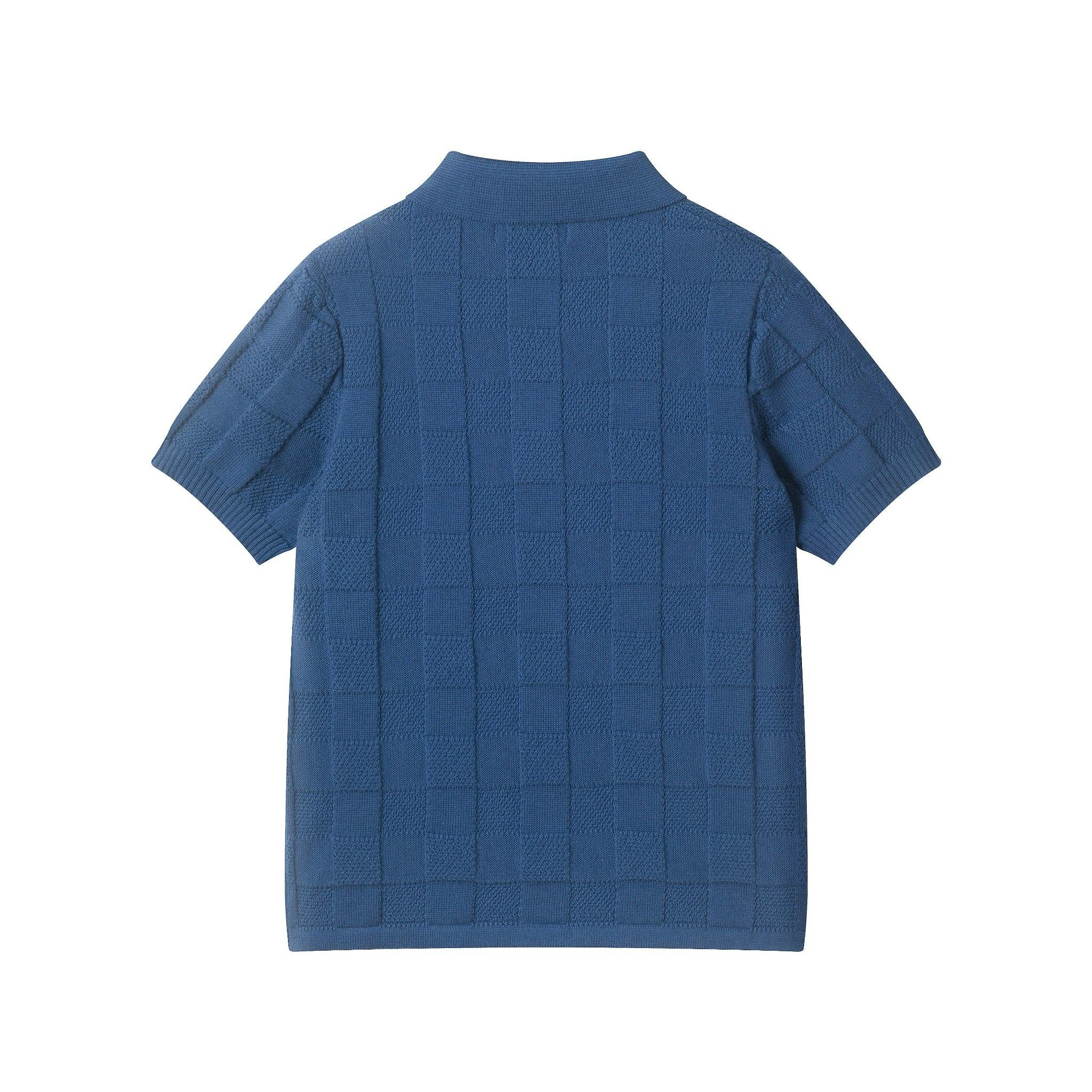 Boys Sweater Knit Polo | Tonal Checker