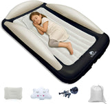 Inflatable Toddler Travel Bed – Kids Blow Up Air Mattress + Safety Bumpers