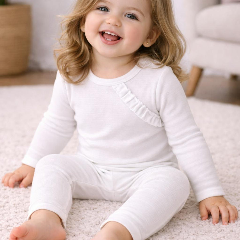 Girls Quilted Waffle 2-Piece Loungewear Set