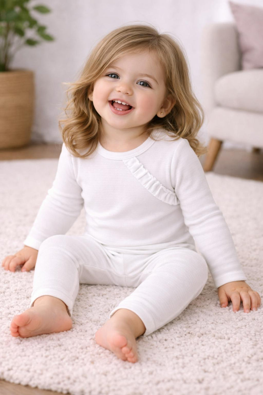 Girls Quilted Waffle 2-Piece Loungewear Set