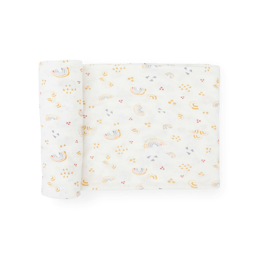 Stretch Knit Swaddle Blanket - Rainbows