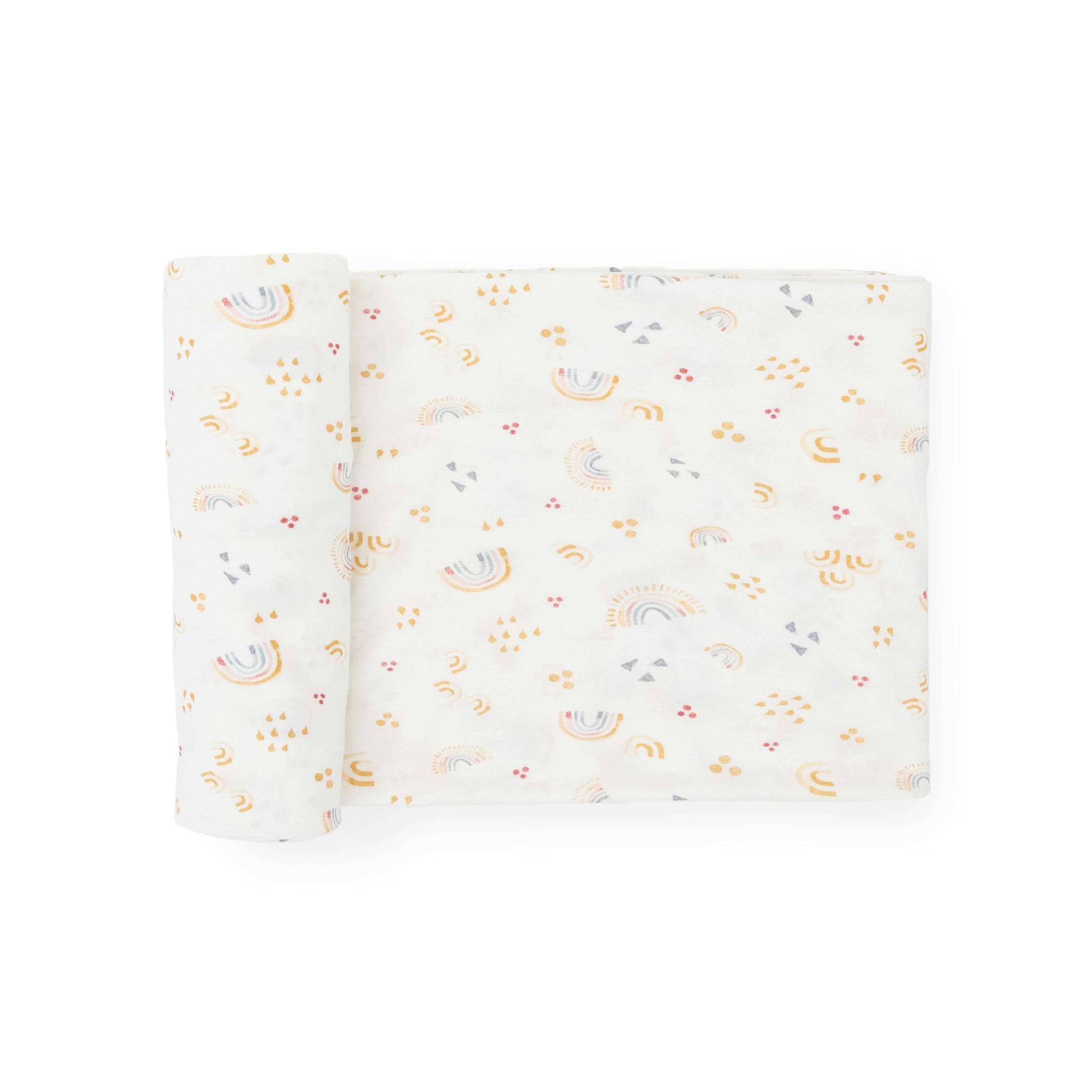 Stretch Knit Swaddle Blanket - Rainbows
