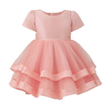 Pink Suttona Satin Bow Dress