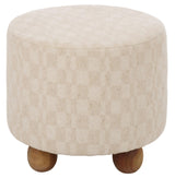 Bronislava Round Wood Pouf