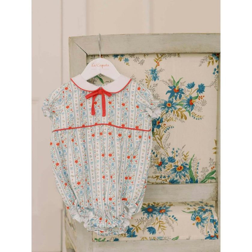Ivory Rose Stripe Xana Baby Girl Romper