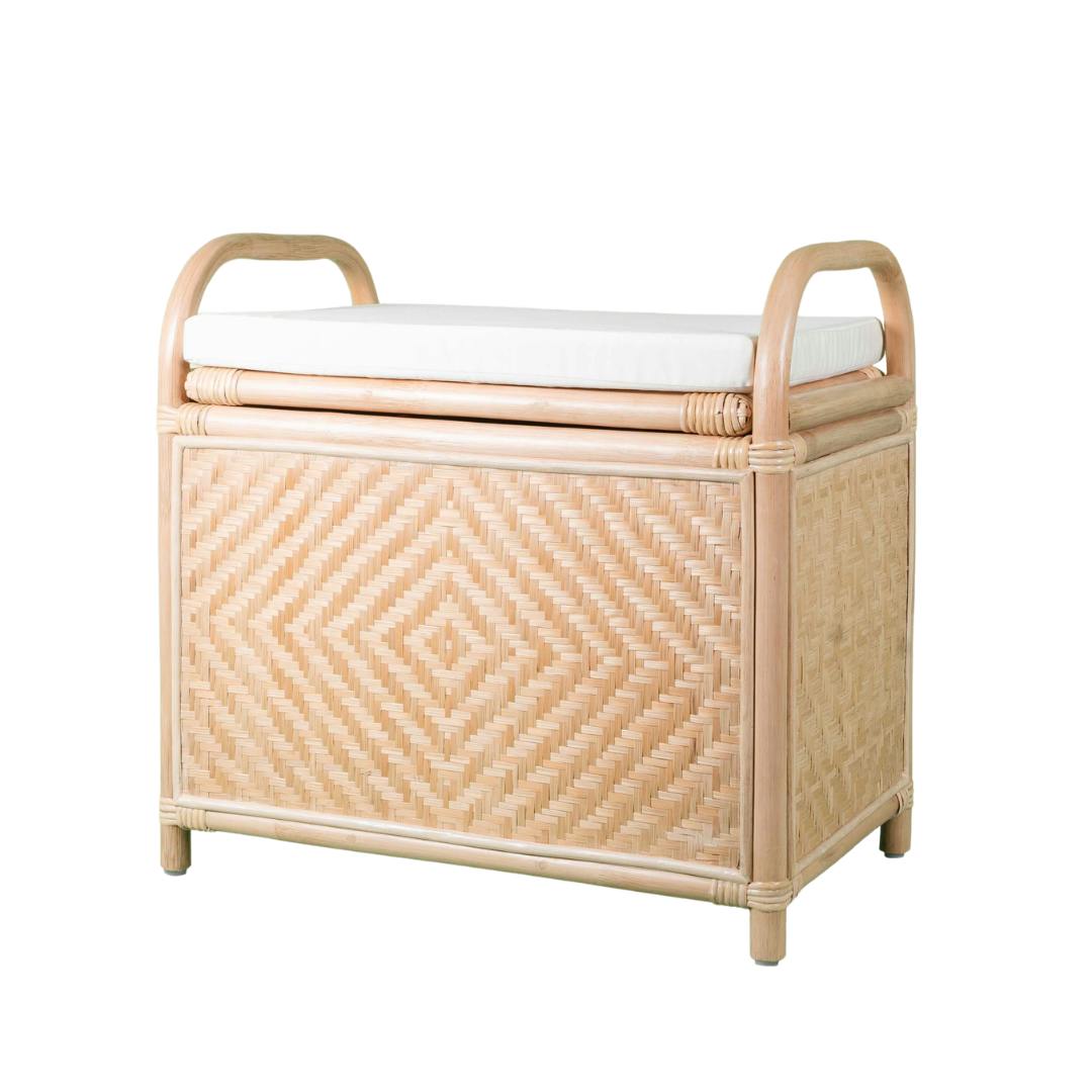 Handcrafted - Mia Storage Bench Trunk - Rattan Wicker