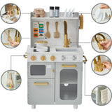 Little Chef Memphis Small Play Kitchen - Gray/Gold