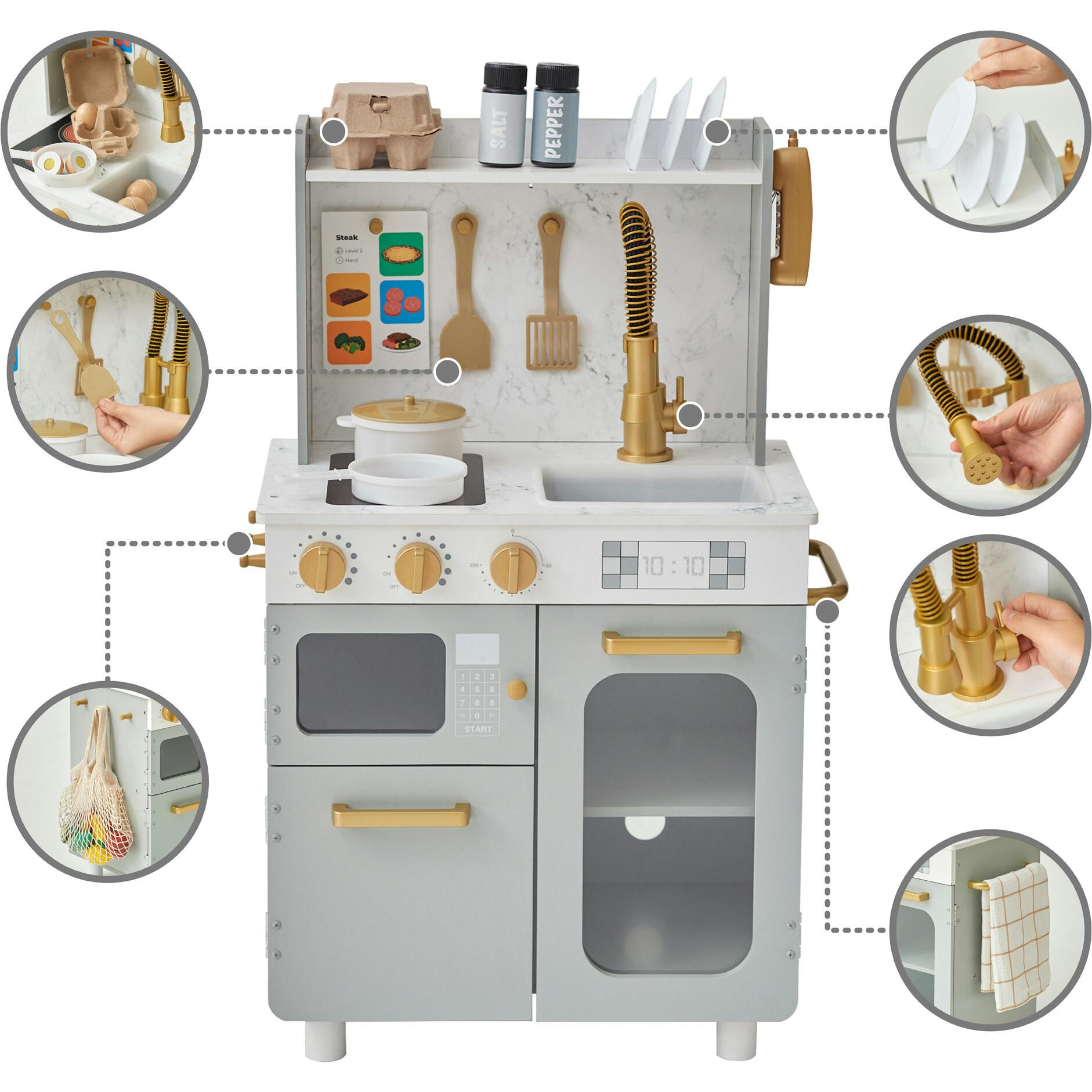 Little Chef Memphis Small Play Kitchen - Gray/Gold