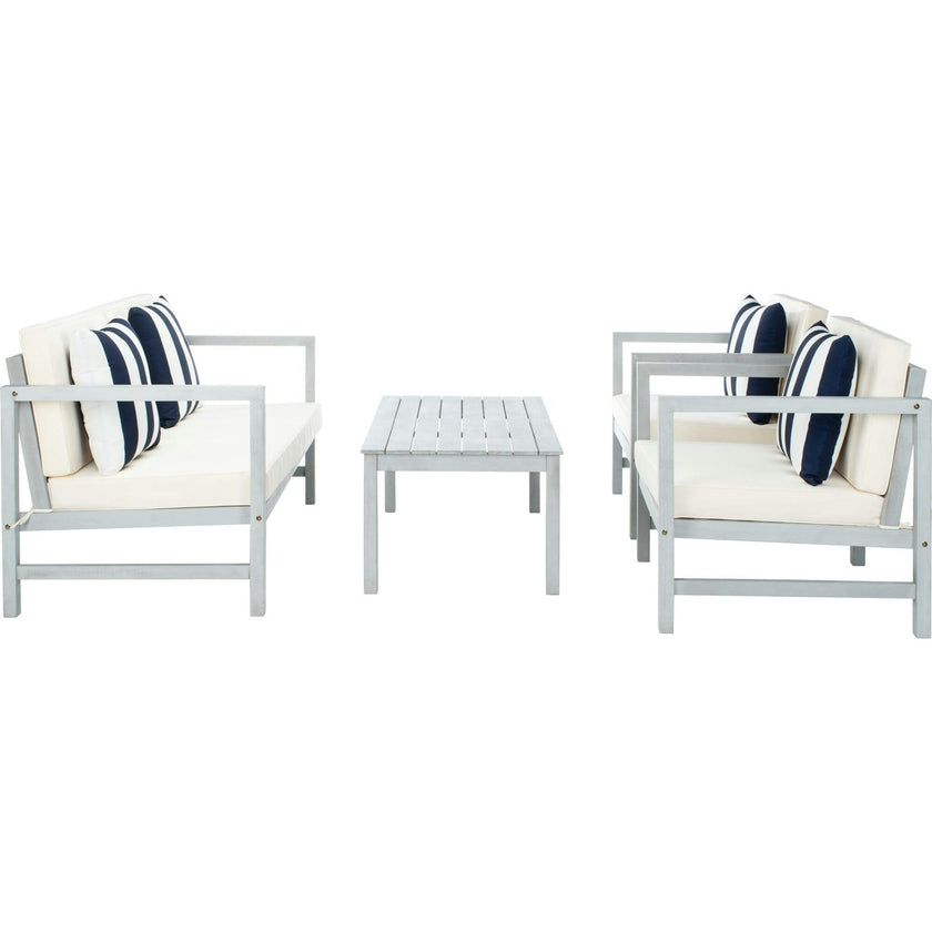 Montez 4-Piece Outdoor Set with Accent Pillows