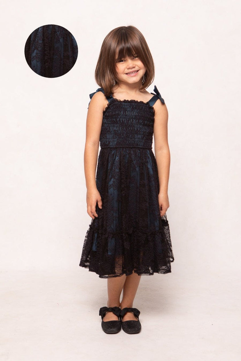 Mini Isadora Dress in Navy & Black