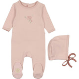 Heirloom Blossom Footie & Hat Set Ivory & Pink